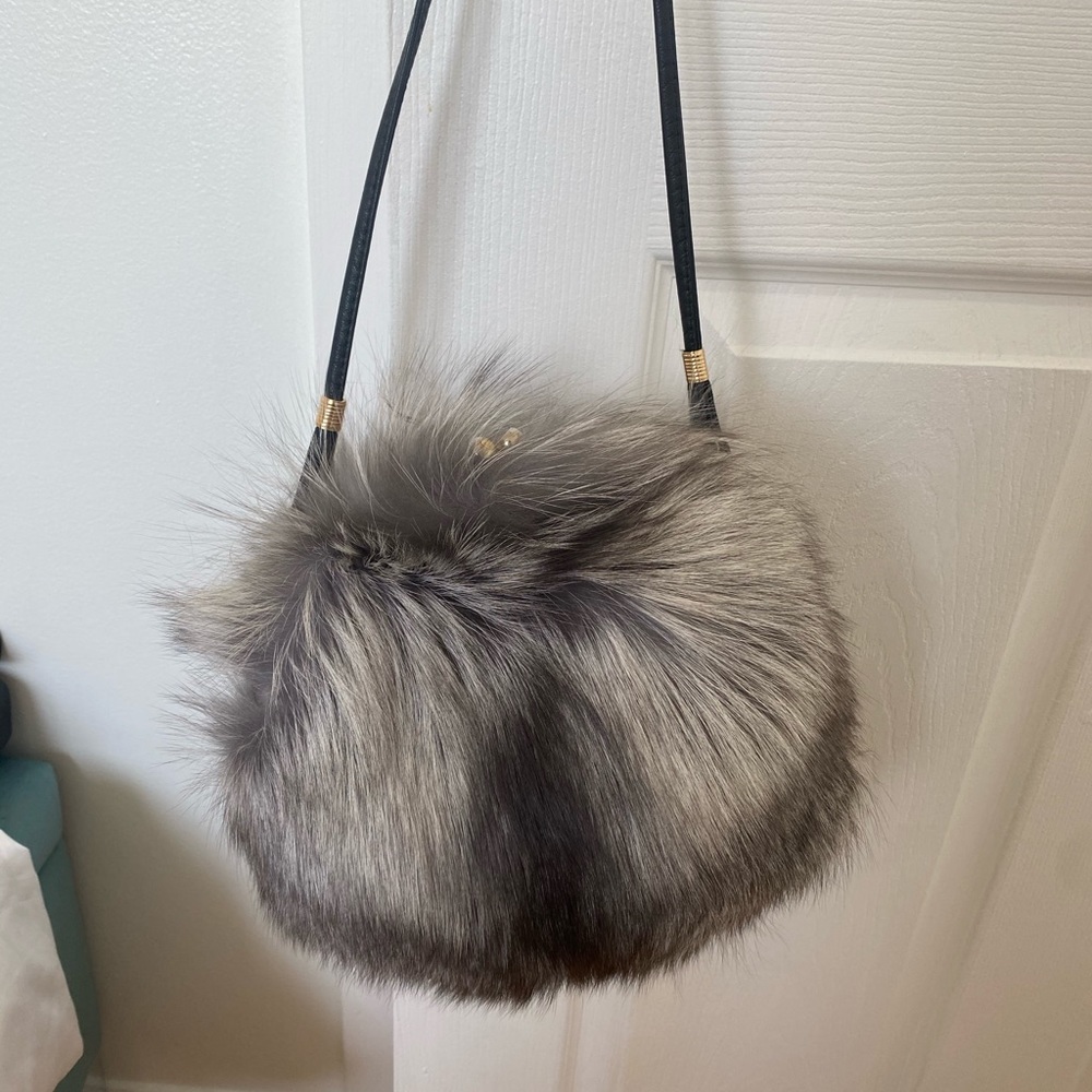 Fox fur muff purse